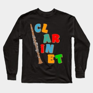 Colorful Brown Clarinet Long Sleeve T-Shirt